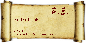 Pelle Elek névjegykártya